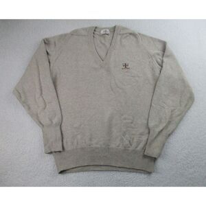 VTG Titleist by Corbin Sweater Mens Large Beige Pullover Long Sleeve V Neck Golf